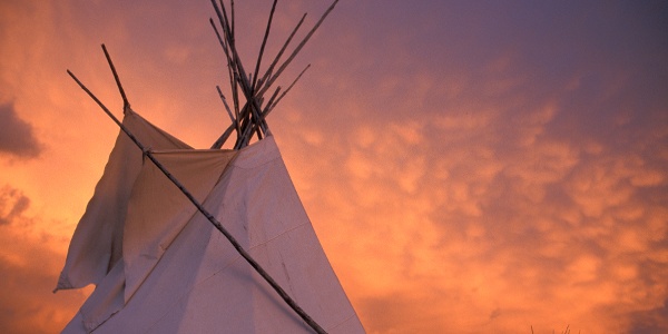 Teepee and sunset